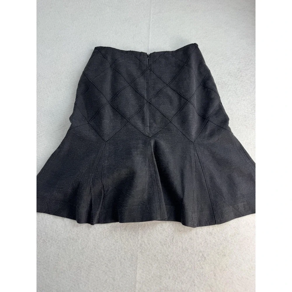 Chanel‎ Skirt Womens Medium Black Quilted Diamond Twill Trumpet Short Lined Mini
